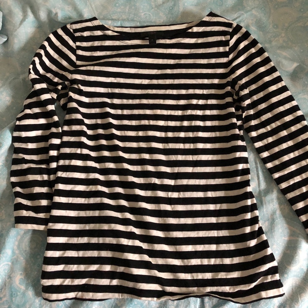 Jcrew, 3/4 length sleeves, thin striped shirt
